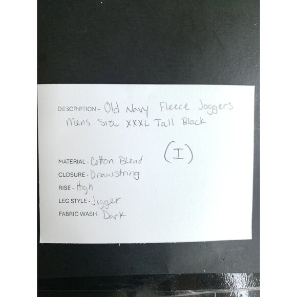 Old Navy Mens XXXL Tall Black Fleece Joggers With Drawstring Waist & Pockets - Picture 9 of 9